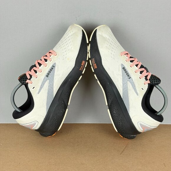 Brooks Ghost 16 Athletic Running Shoes Womens 6.5 White Pink Black Low Top - Picture 6 of 10